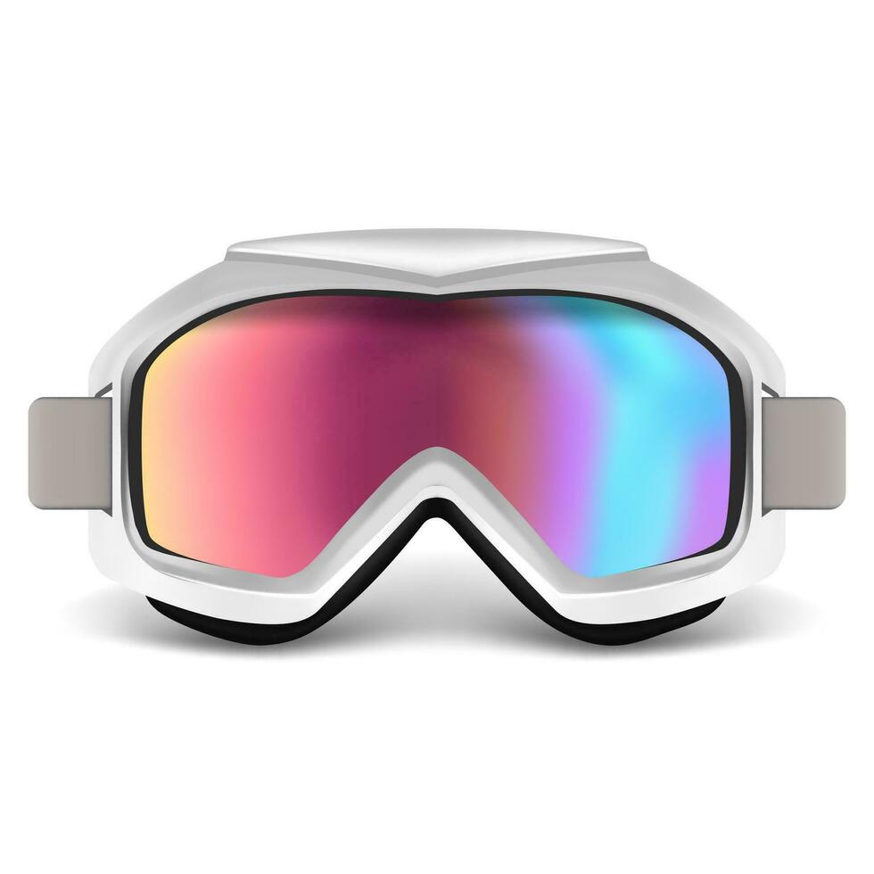 realistisch gedetailleerd 3d ski of snowboarden stofbril. vector