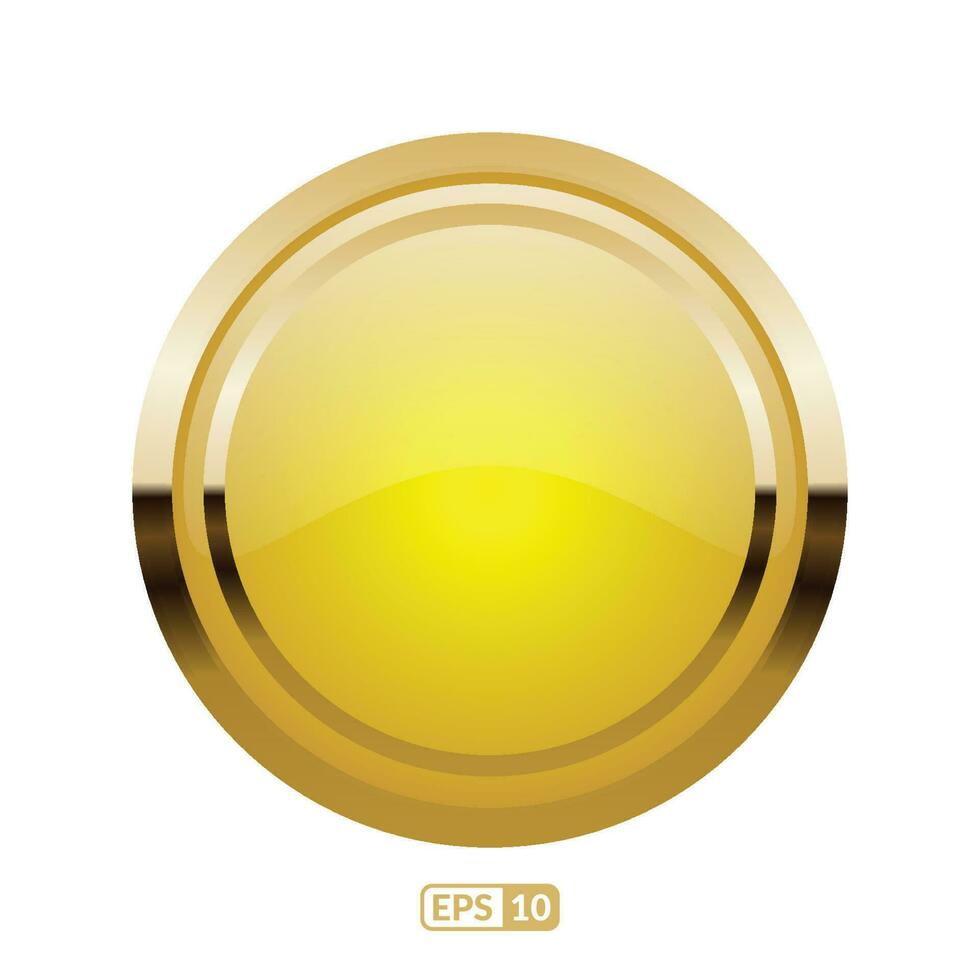 gouden cirkel knop eps10. gouden badges en etiketten. vector