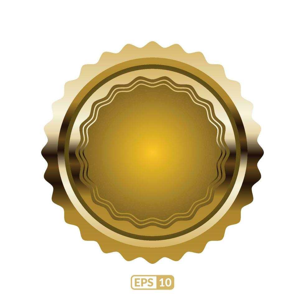 goud zegel vector illustratie. luxe geel insigne en etiket