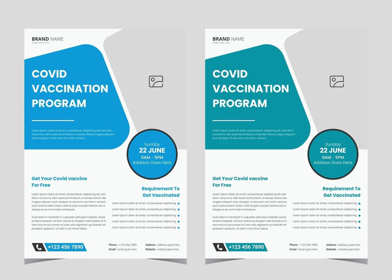 vaccinatie folder sjabloon. vaccinatie kliniek flyer. sjabloon voor vaccinfolders. covid vaccinatie flyer vector