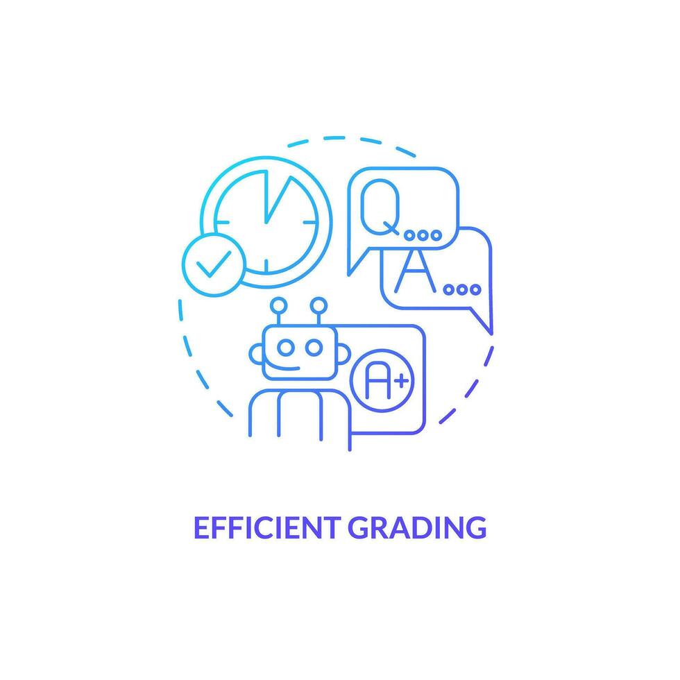 dun lijn helling icoon vertegenwoordigen doeltreffend beoordelen in ai opleiding, geïsoleerd vector illustratie, innovatie in onderwijs.