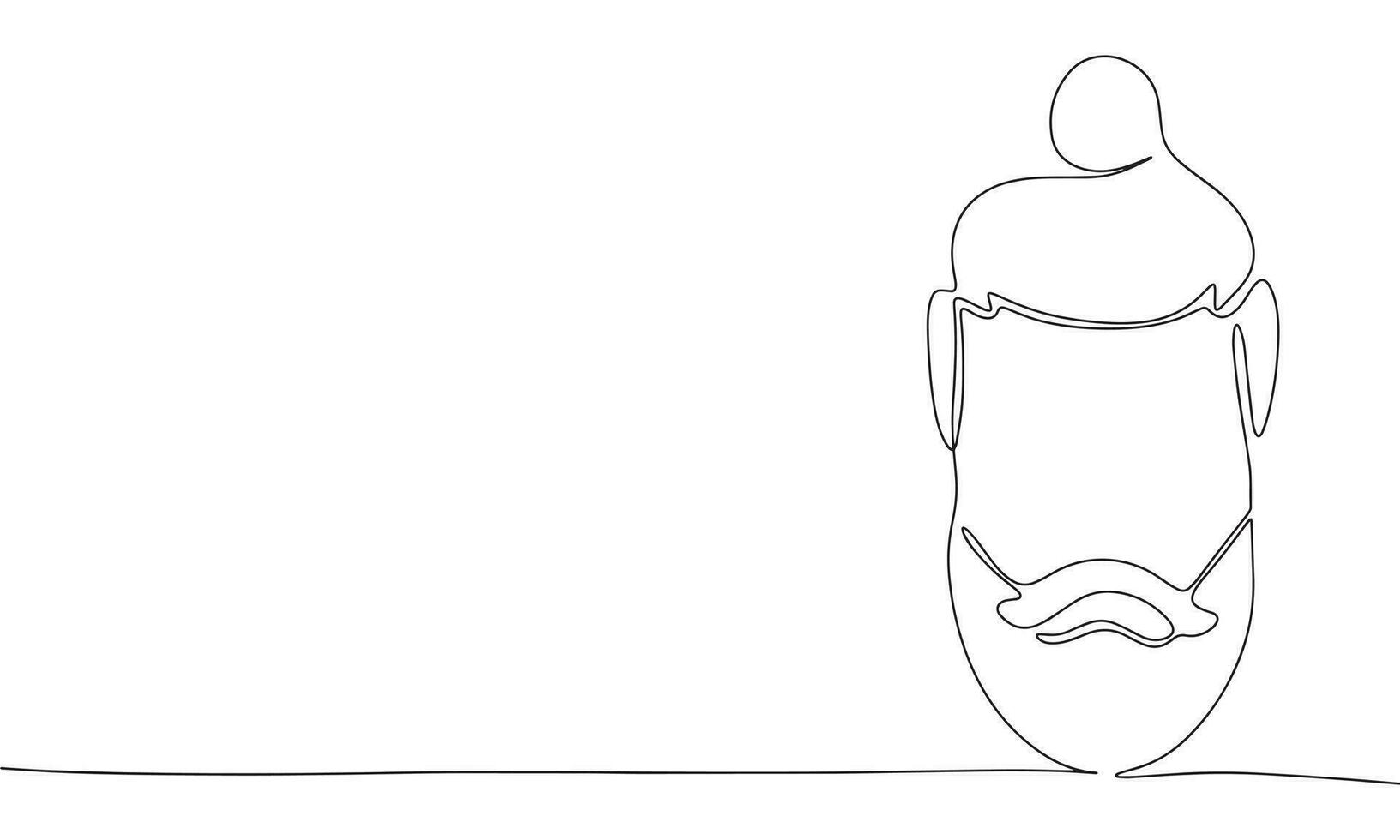 abstract gezicht Mens met baard een lijn doorlopend vector illustratie. concept kapper winkel spandoek. lijn kunst, schets silhouet