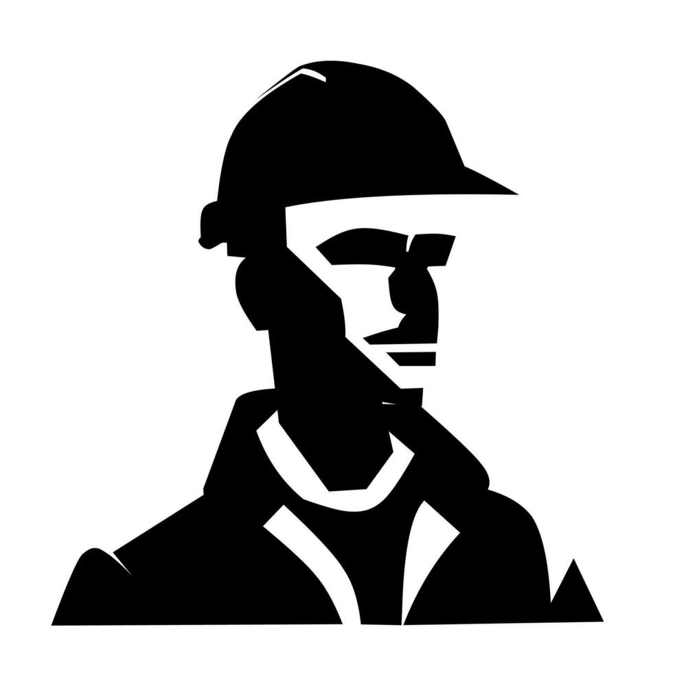 bouw arbeider silhouet vector illustratie