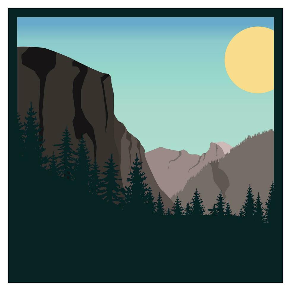 yosemite nationaal park landschap vector