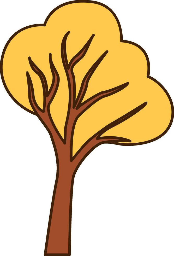 vector vrijstaand boom linde met geel bladeren icoon. vector herfst en droog bladeren icoon.