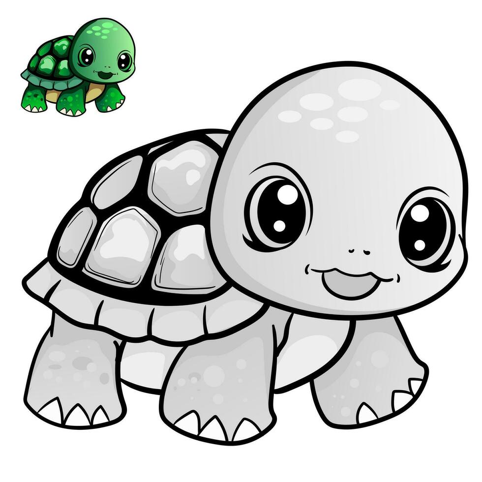 schildpad kinderen illustratie schets-09 vector