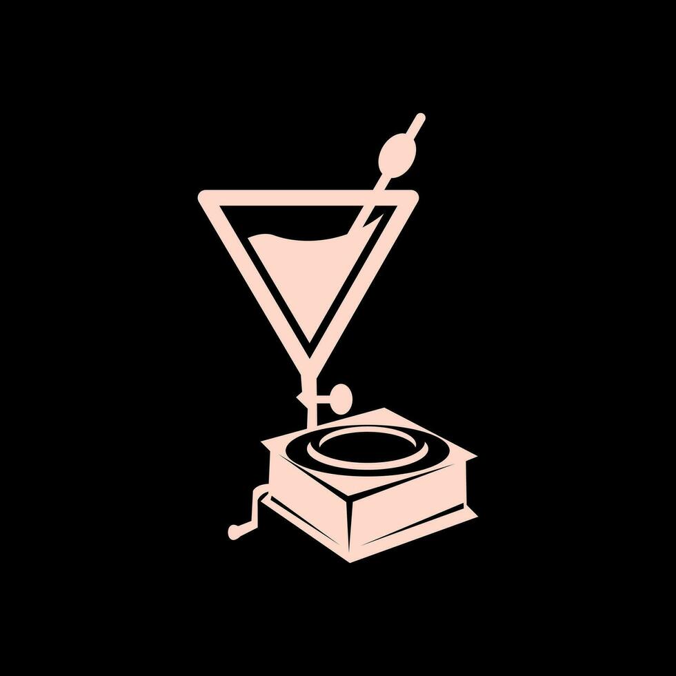 cocktail lounge muziek- logo icoon sjabloon element vector
