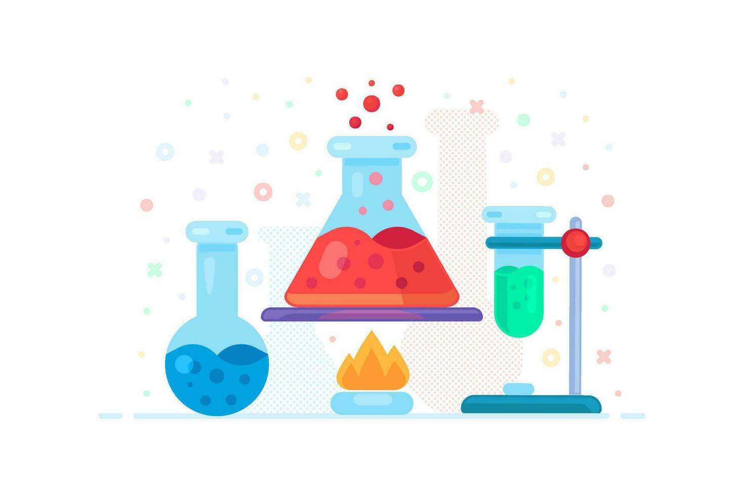 laboratorium glas test buizen kolven vector