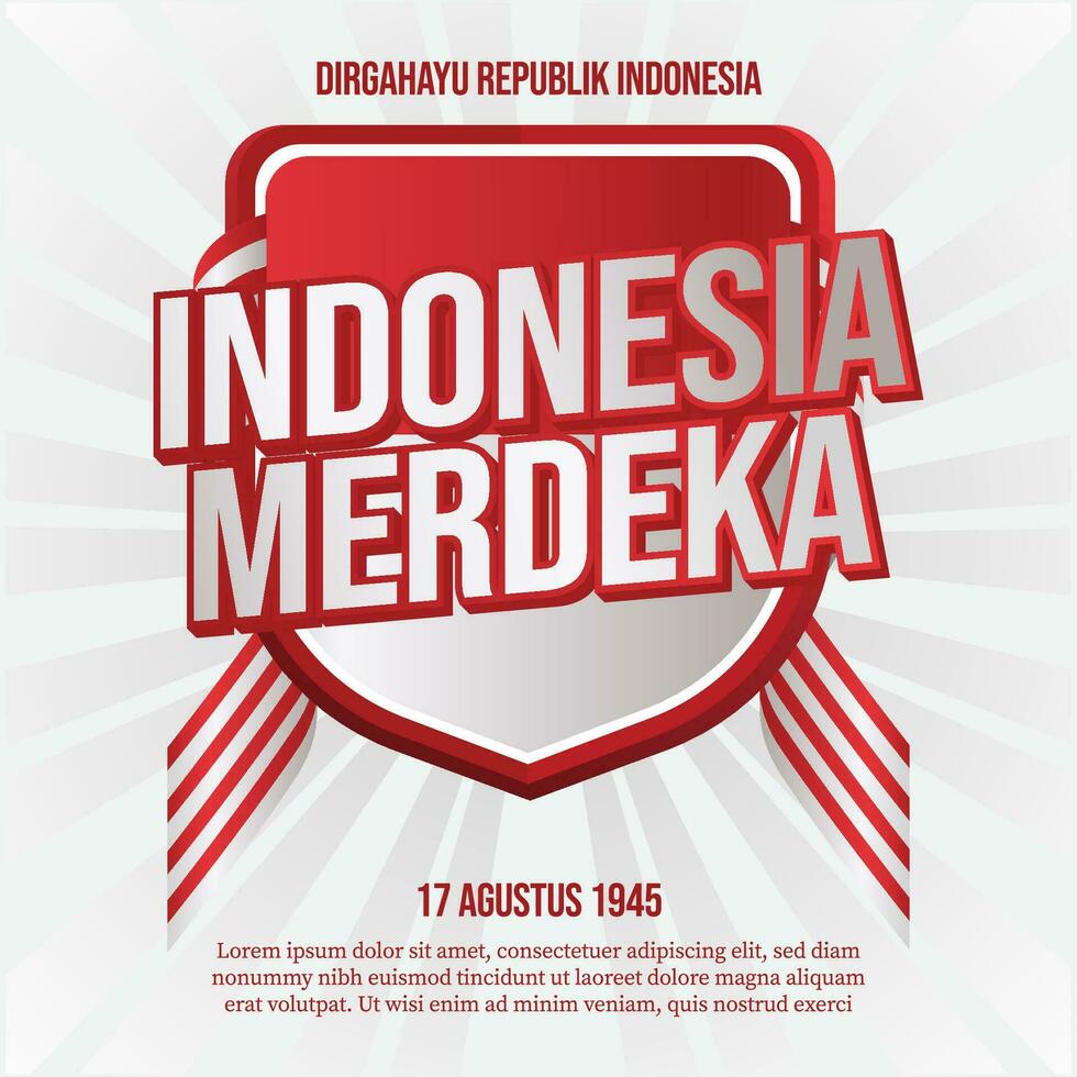 sociaal media post banier groet Indonesië onafhankelijkheid dag vector
