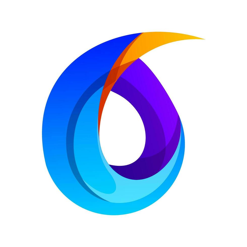 kleurrijk aantal 6 icoon logo ontwerp vector