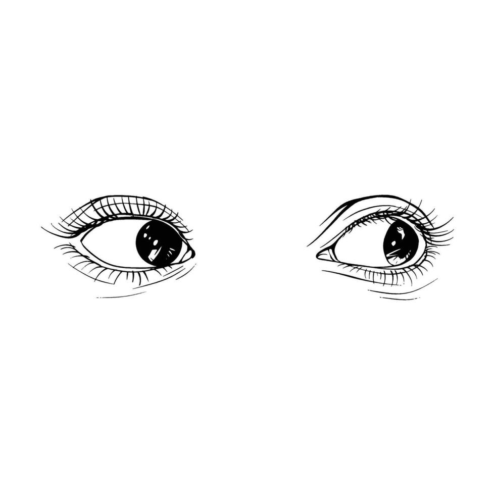 hand- getrokken schetsen vrouw ogen vector