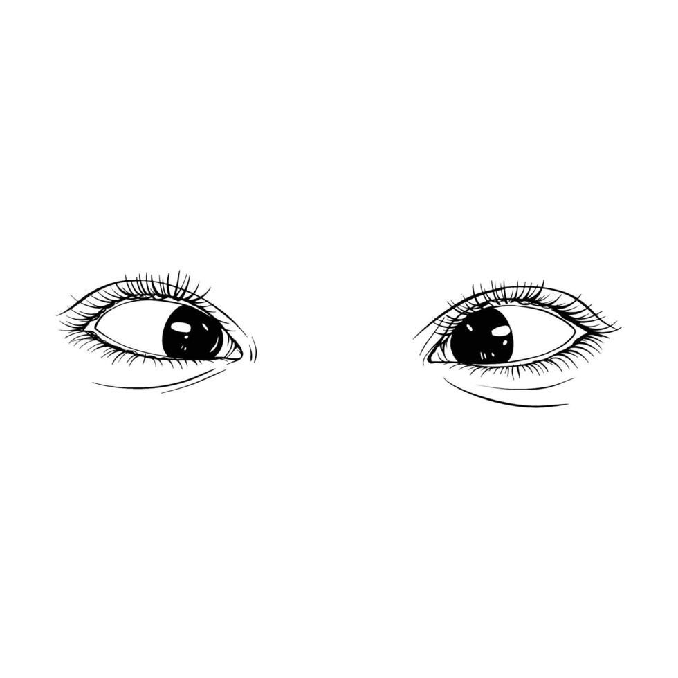 hand- getrokken schetsen vrouw ogen vector