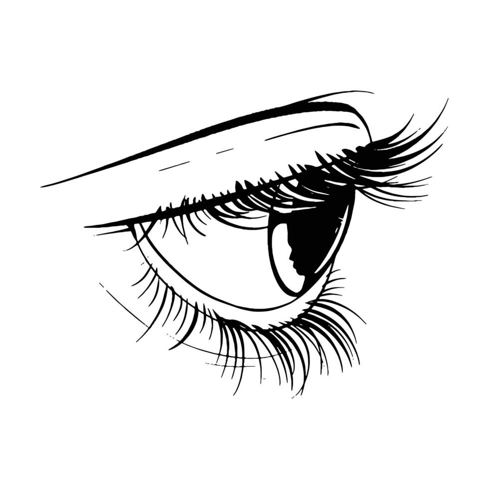 hand- getrokken schetsen oog vector