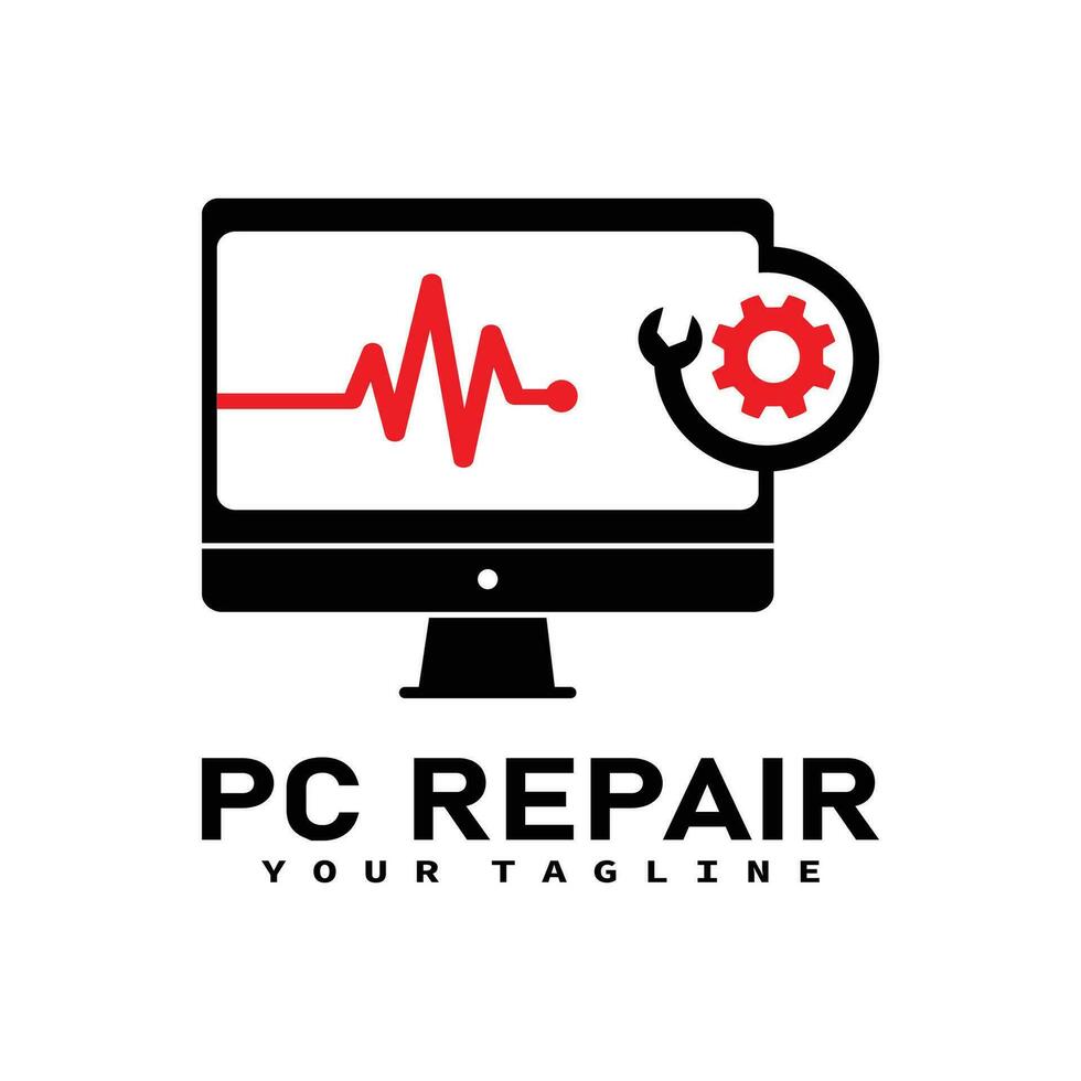 pc reparatie logo sjabloon ontwerp vector