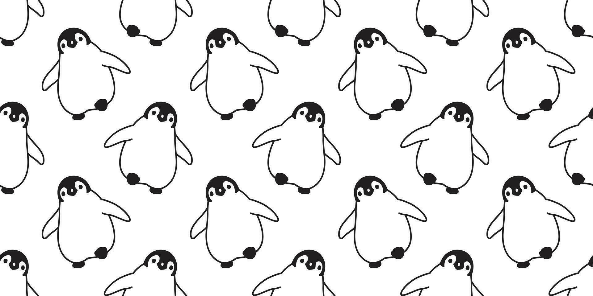 pinguïn naadloos patroon vector tekenfilm vogel tegel achtergrond herhaling behang sjaal geïsoleerd illustratie