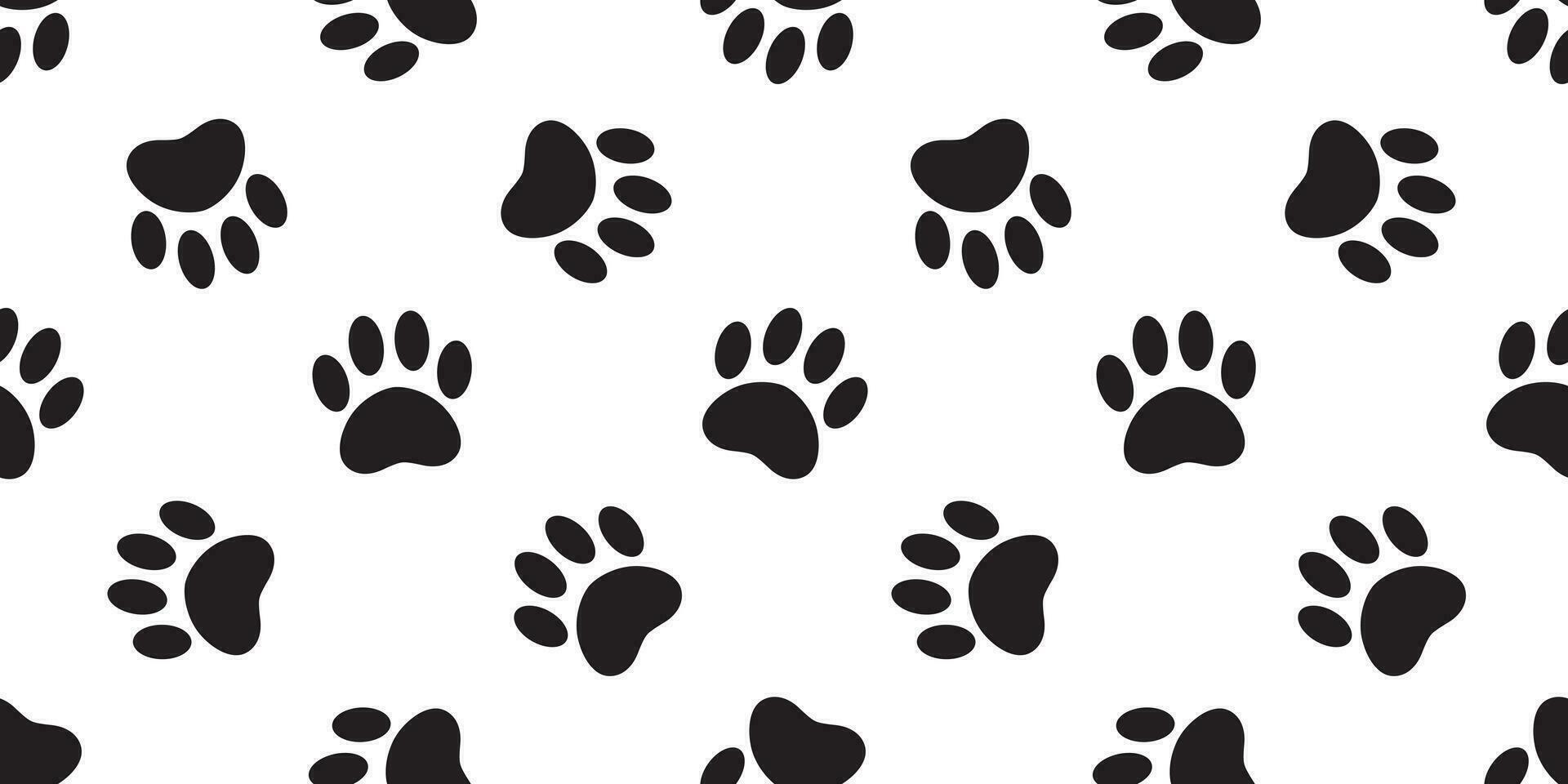 hond poot naadloos patroon vector voetafdruk kat katje beer puppy sjaal geïsoleerd tekenfilm tegel achtergrond herhaling behang illustratie