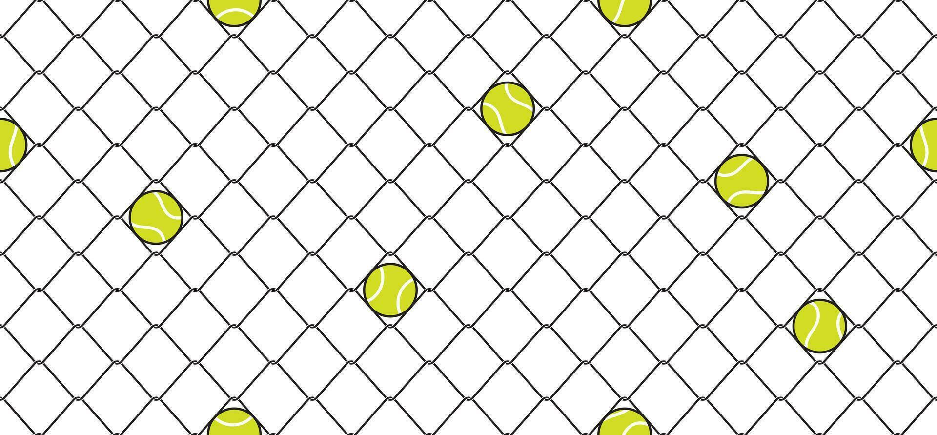 tennis bal naadloos patroon vector sport draad maas keten koppeling hek sjaal geïsoleerd herhaling behang tegel achtergrond