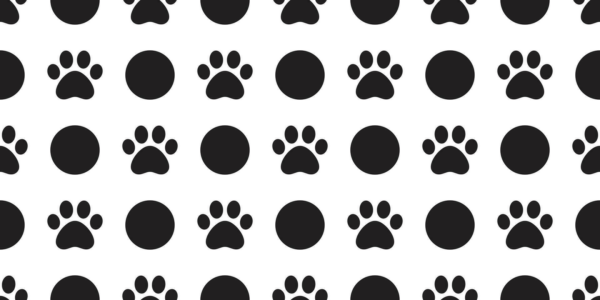 hond poot naadloos patroon vector polka punt voetafdruk huisdier sjaal geïsoleerd tekenfilm kat herhaling behang tegel achtergrond