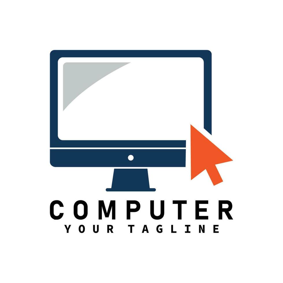 computer logo, pc logo sjabloon vector symbool