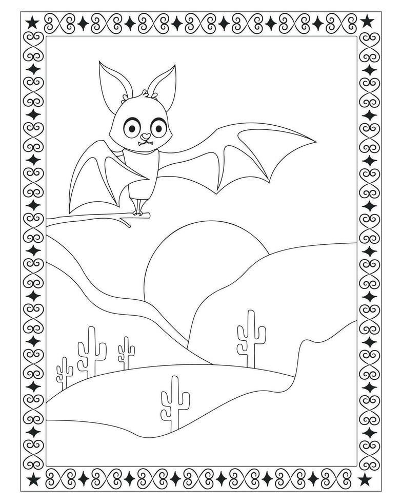 halloween kleur Pagina's voor kinderen, halloween knuppel kleur Pagina's voor kinderen, halloween illustratie, halloween vector, zwart en wit, knuppel vector