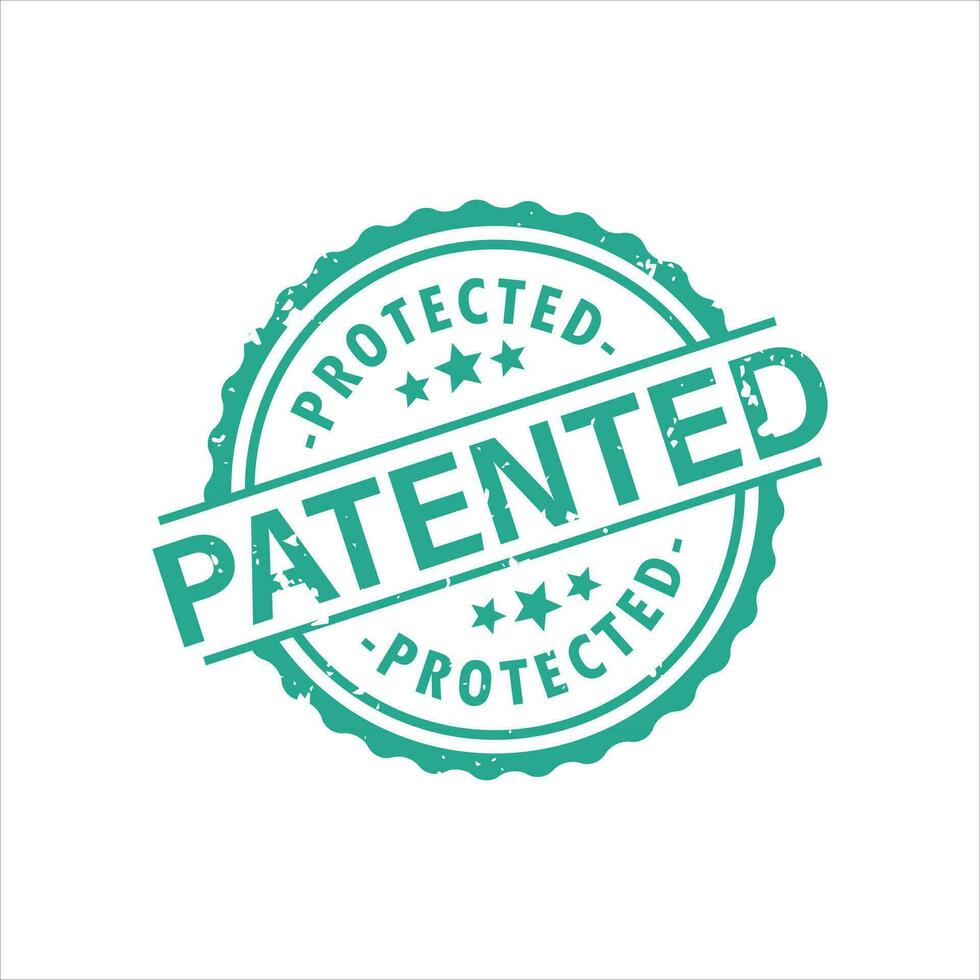 gepatenteerd beschermde zegel intellectueel eigendom beschermde postzegel geïsoleerd vector