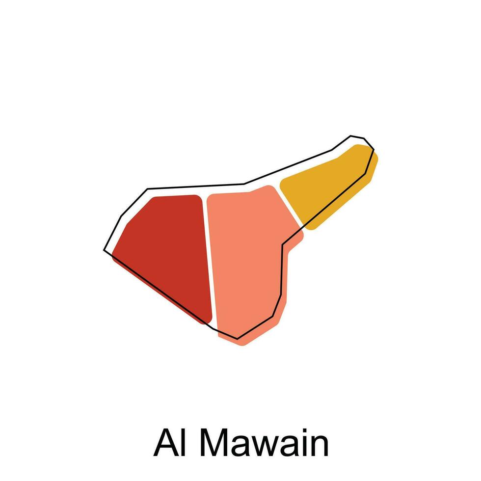 kaart van al mawain kleurrijk modern vector ontwerp sjabloon, nationaal borders en belangrijk steden illustratie