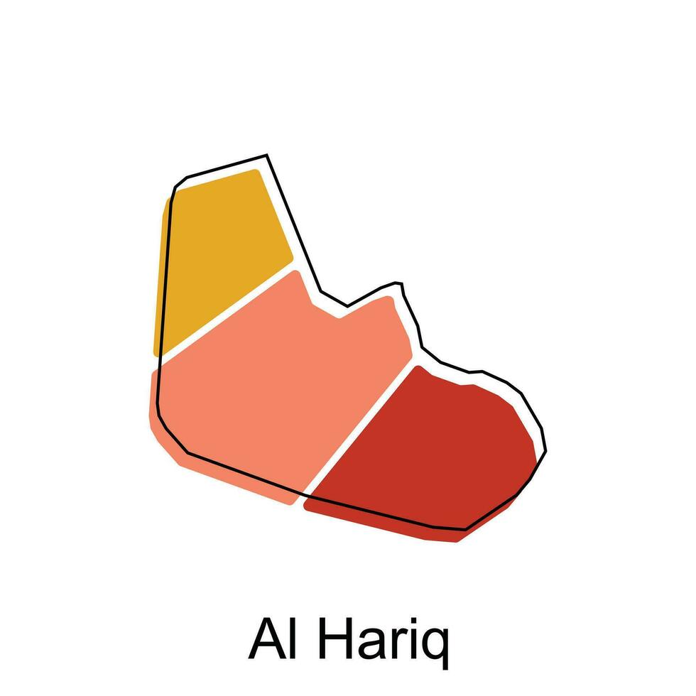 kaart van al harik kleurrijk modern vector ontwerp sjabloon, nationaal borders en belangrijk steden illustratie