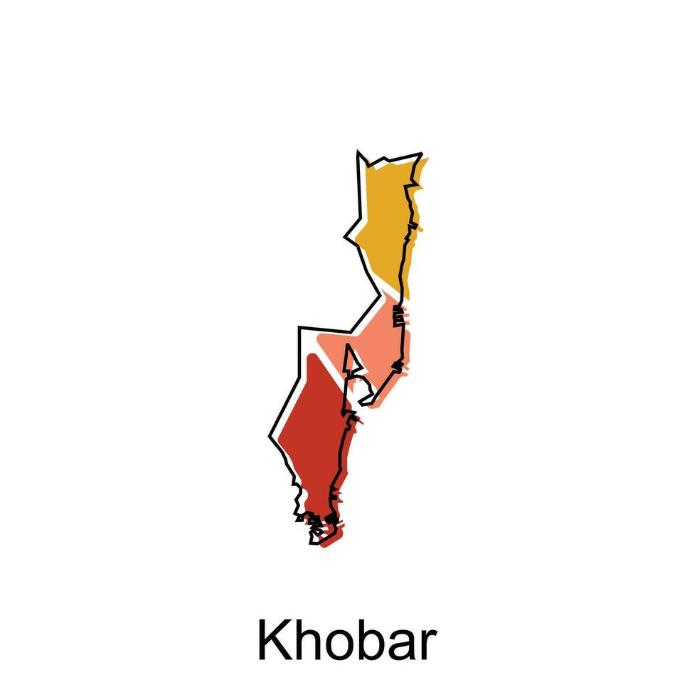 khobar kaart. vector kaart van saudi Arabië hoofdstad land kleurrijk ontwerp, illustratie ontwerp sjabloon Aan wit achtergrond