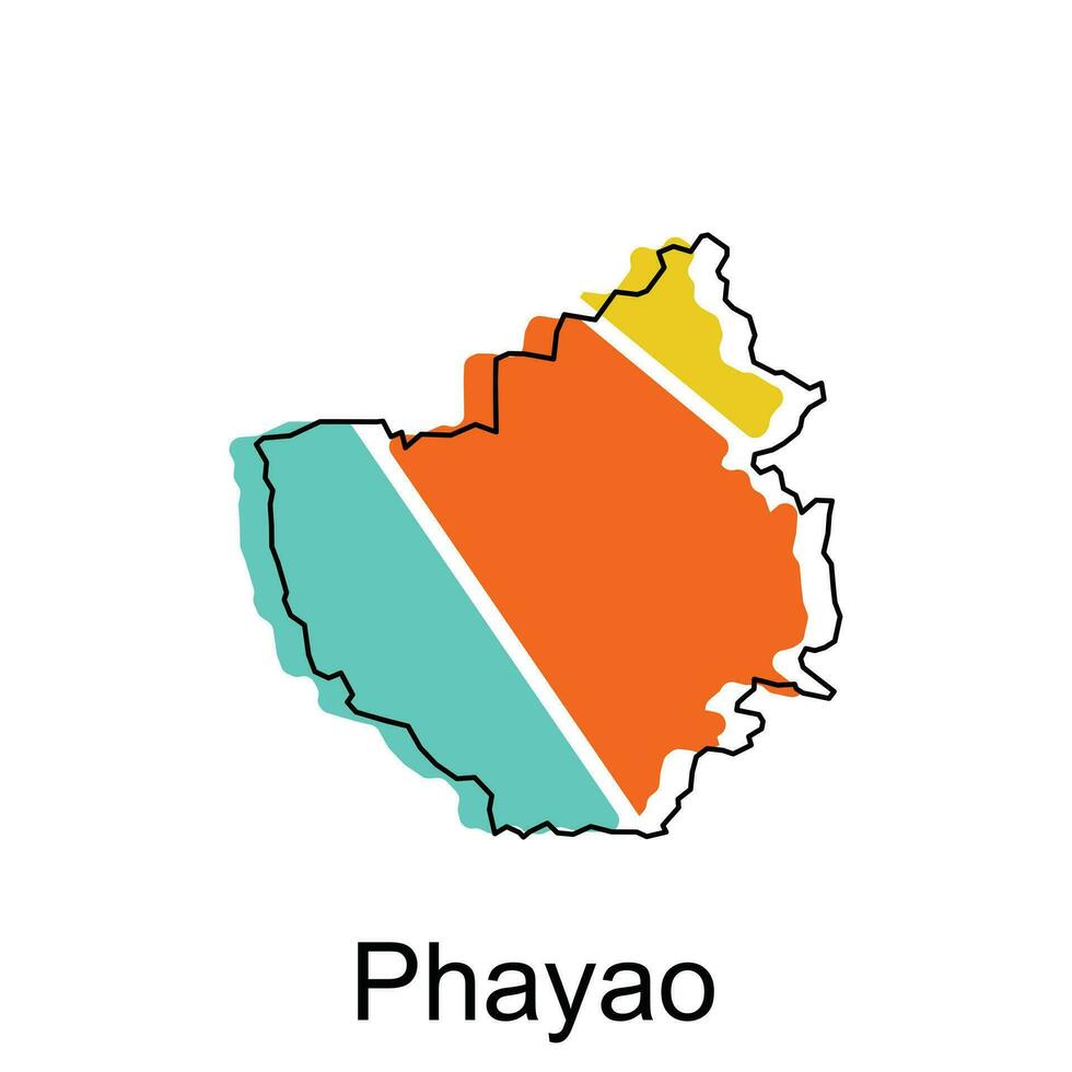 kaart van phayao vector ontwerp sjabloon, nationaal borders en belangrijk steden illustratie, gestileerde kaart van Thailand