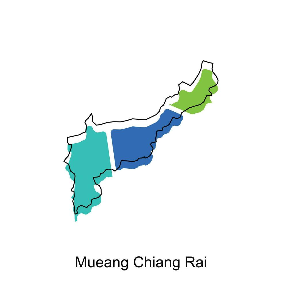 mueang Chiang rai kaart. vector kaart van Thailand ontwerp sjabloon met schets grafisch schetsen stijl geïsoleerd Aan wit achtergrond