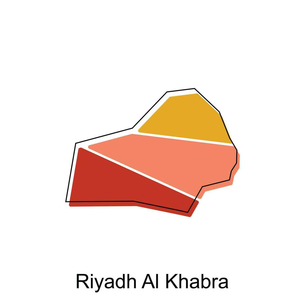 kaart van Riyadh al khabra kleurrijk modern vector ontwerp sjabloon, nationaal borders en belangrijk steden illustratie