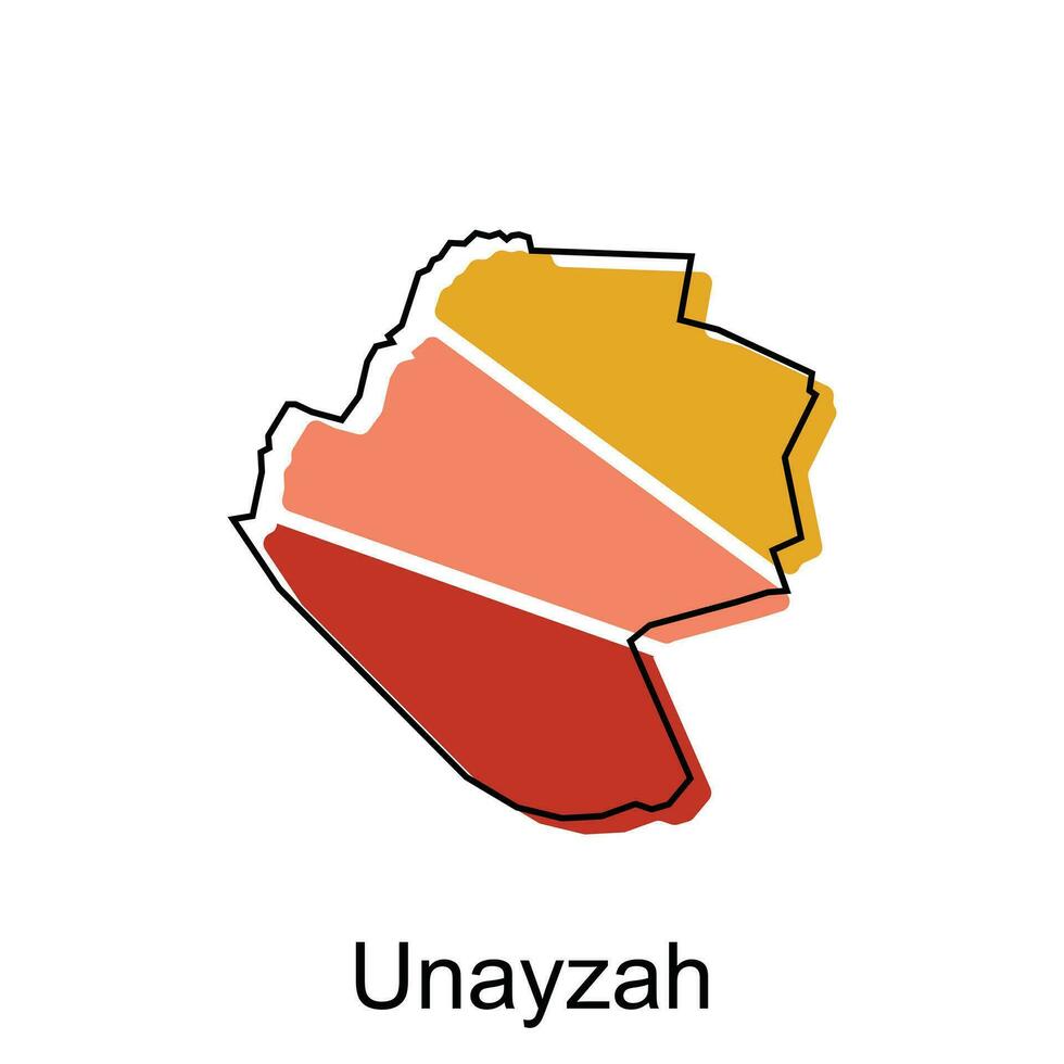 unayzah kaart. vector kaart van saudi Arabië hoofdstad land kleurrijk ontwerp, illustratie ontwerp sjabloon Aan wit achtergrond