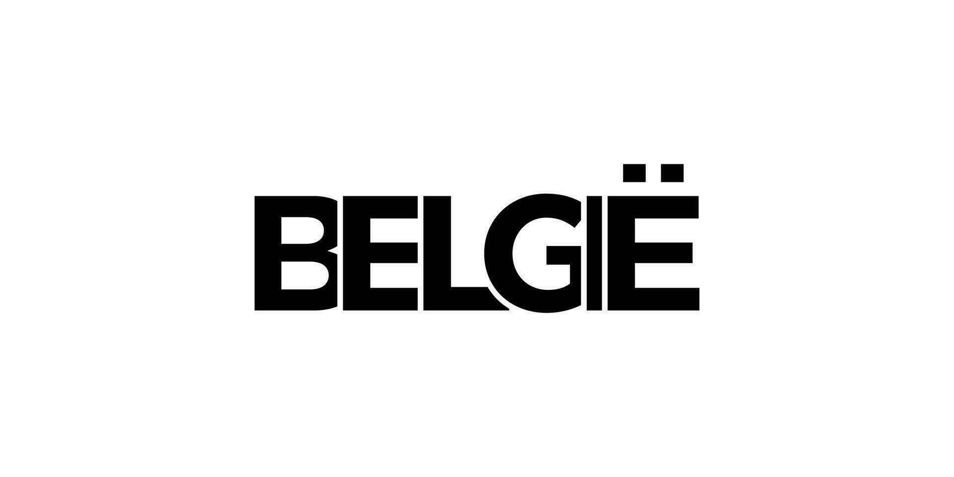 belgie embleem. de ontwerp Kenmerken een meetkundig stijl, vector illustratie met stoutmoedig typografie in een modern lettertype. de grafisch leuze belettering.