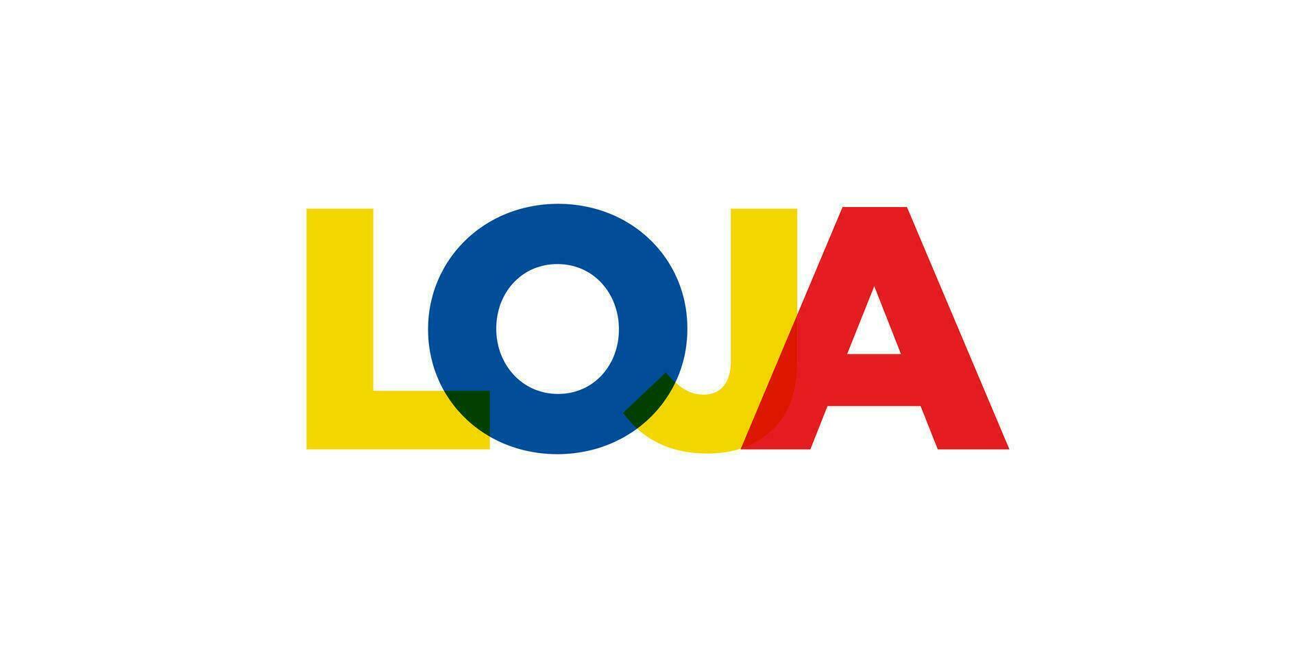 loja in de Ecuador embleem. de ontwerp Kenmerken een meetkundig stijl, vector illustratie met stoutmoedig typografie in een modern lettertype. de grafisch leuze belettering.