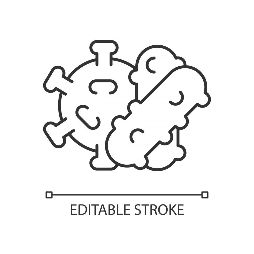 bacteriën en virussen lineair pictogram vector