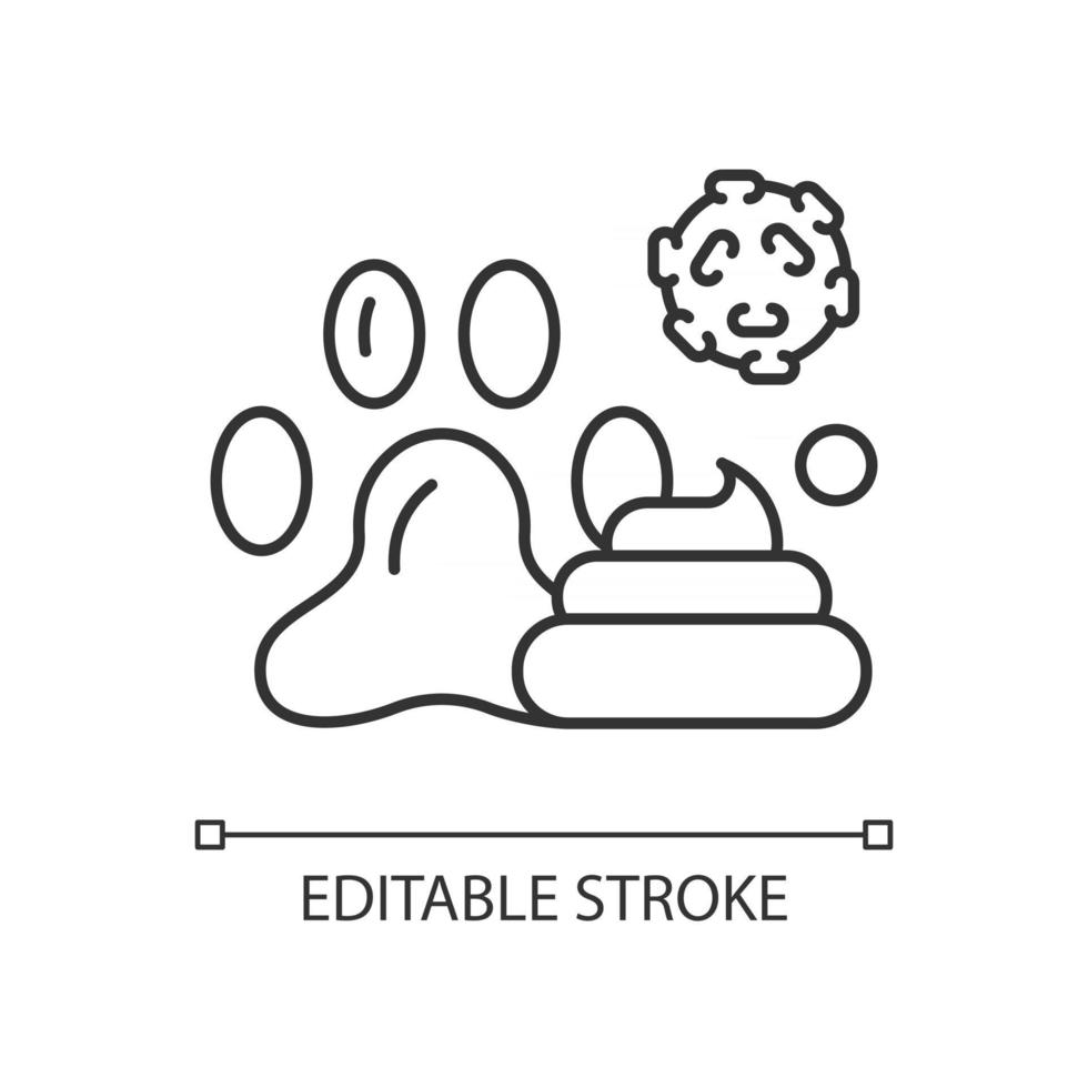 dierlijk afval lineair pictogram vector