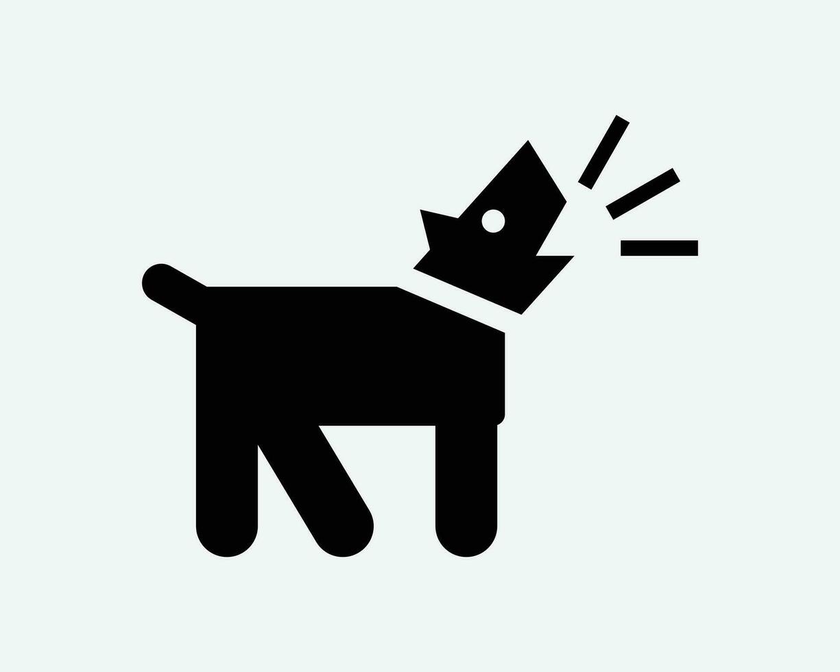 hond blaffen icoon. puppy blaffen bewaker agressief gehuil pas op Gevaar risico voorzichtigheid teken symbool zwart artwork grafisch illustratie clip art eps vector