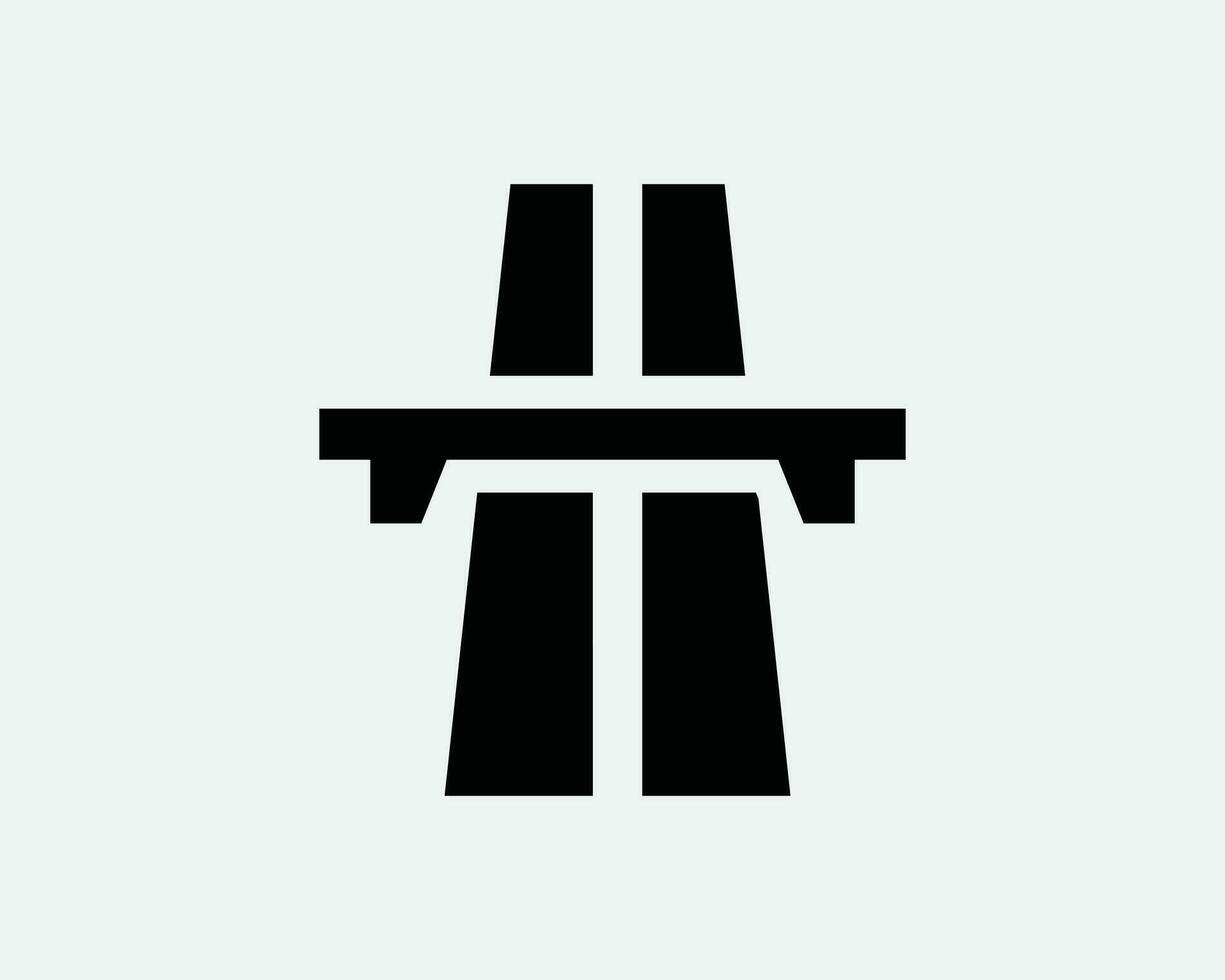 snelweg snelweg snelweg tusen staten snelweg weg zwart en wit icoon teken symbool vector artwork clip art illustratie
