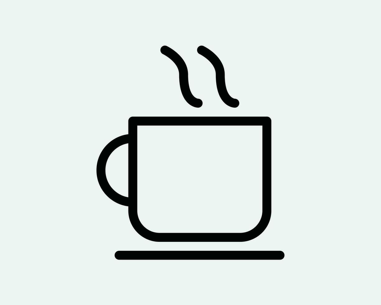 koffie kop icoon. heet drank drinken cafe cafetaria thee latte stoom. zwart wit teken symbool schets illustratie artwork grafisch clip art eps vector
