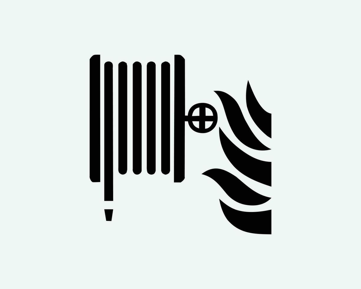 brand slang haspel hydrant brandblusser pijp uitrusting vlam zwart wit silhouet teken symbool icoon clip art grafisch artwork pictogram illustratie vector