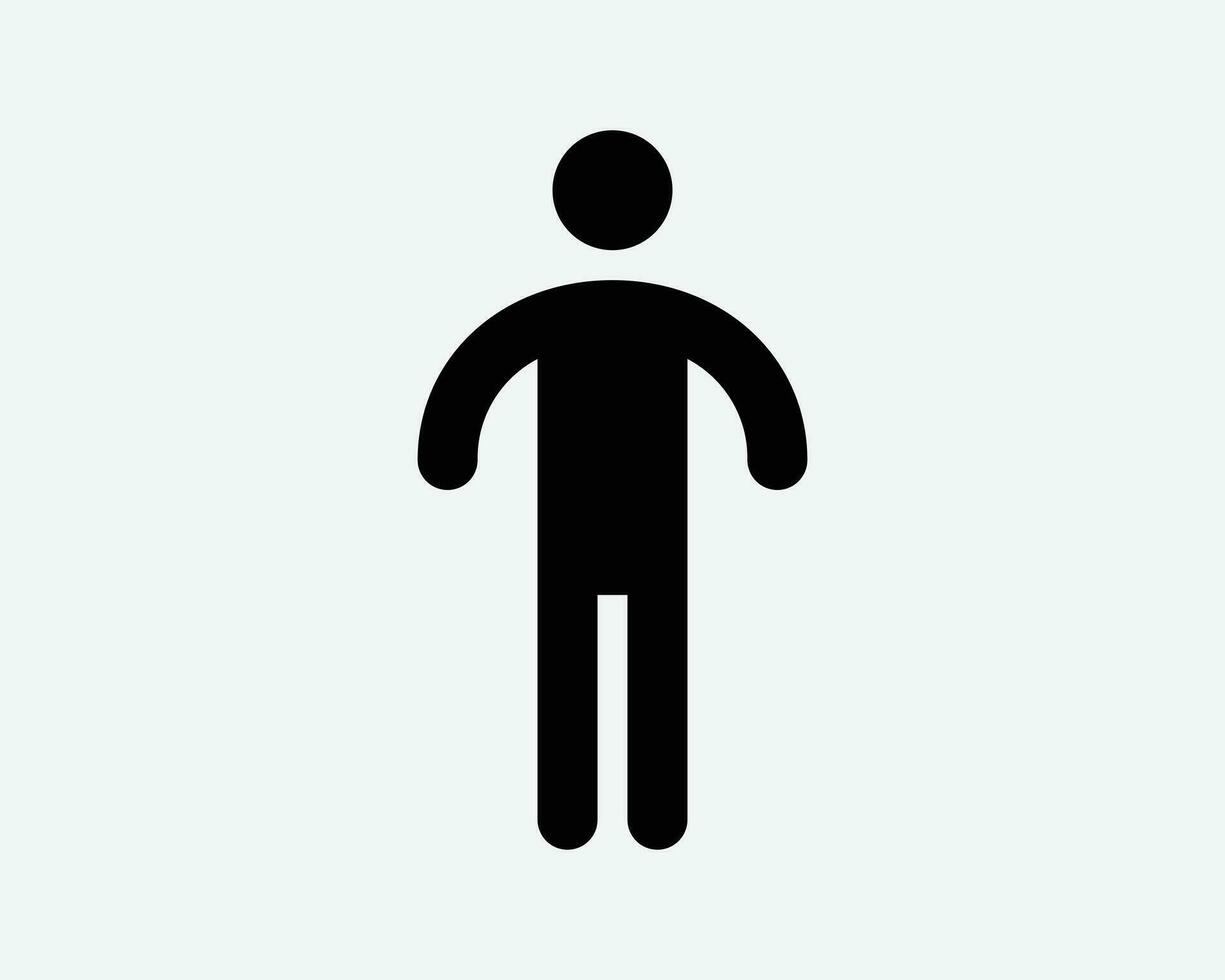 stok Mens icoon. persoon menselijk Mens jongen mannetje figuur staan staand mannen badkamer toilet teken symbool zwart artwork grafisch illustratie clip art eps vector