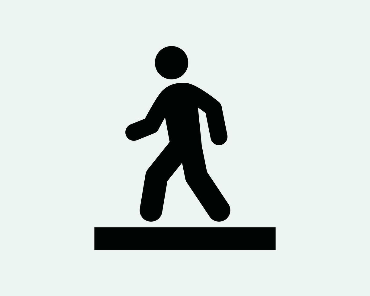 trottoir bestrating wandelen wandelen kruis straat stok figuur Mens persoon menselijk stickmanzwart en wit icoon teken symbool vector artwork clip art illustratie