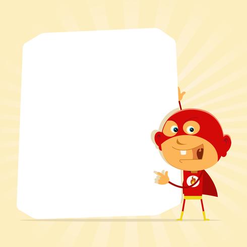 Kid Super Hero-teken vector