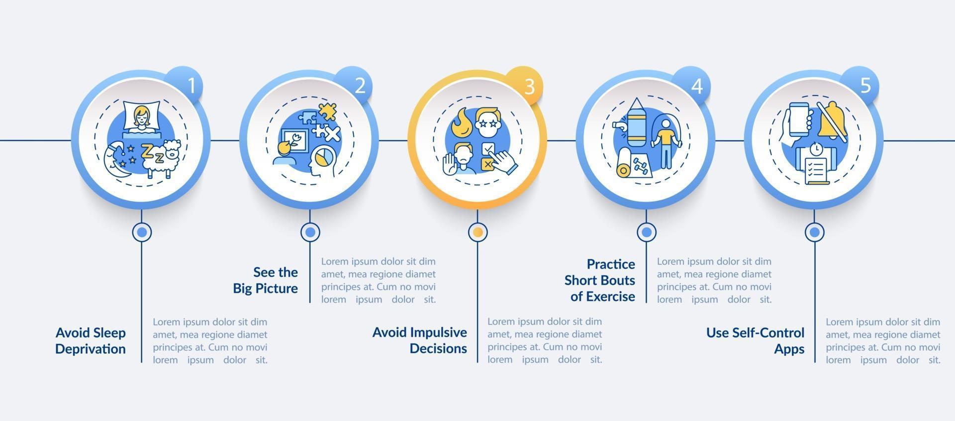 zelfregulering stimulerende tips vector infographic sjabloon