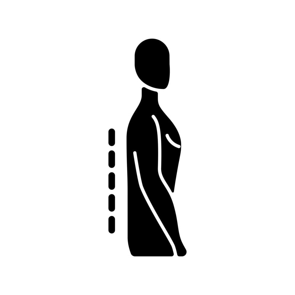 flatback-syndroom zwarte glyph-pictogram vector