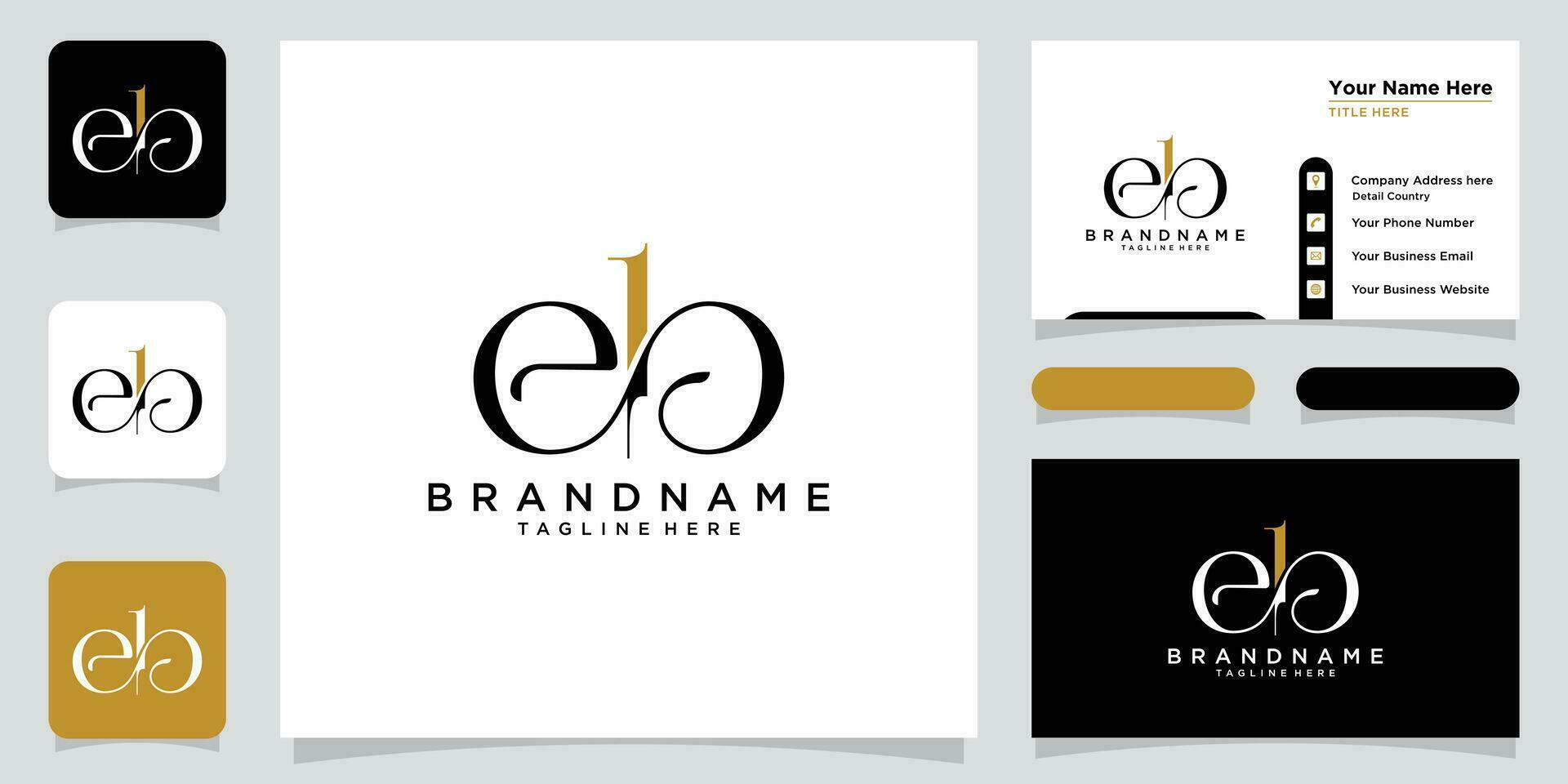 alfabet brieven initialen monogram logo eb of zijn, e en b met bedrijf kaart ontwerp premie vector