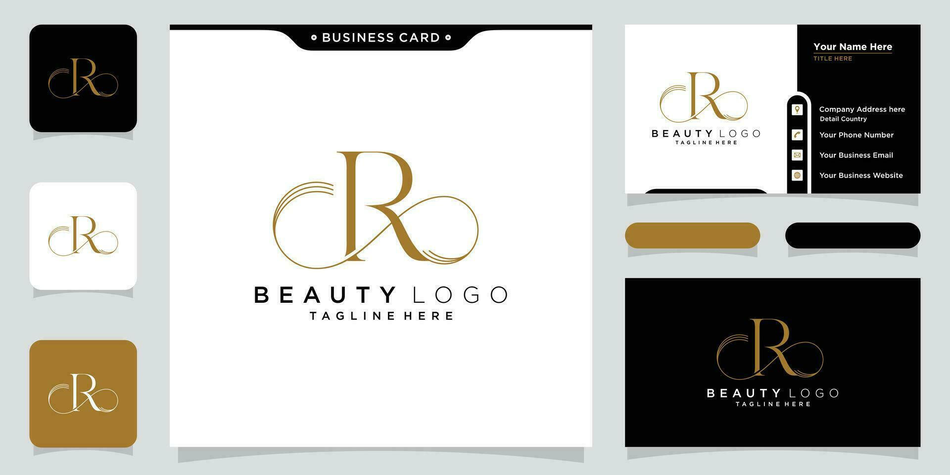 eerste brief r luxe logo ontwerp vector