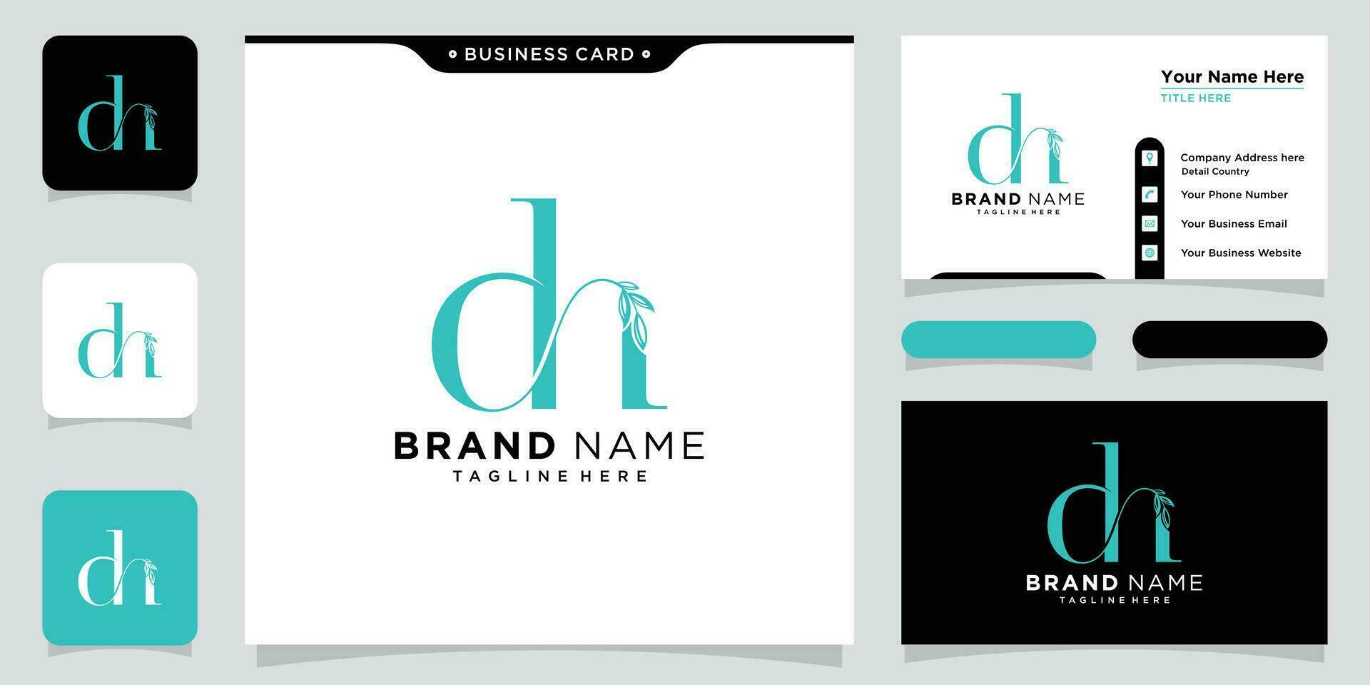 eerste brief dh luxe logo ontwerp vector