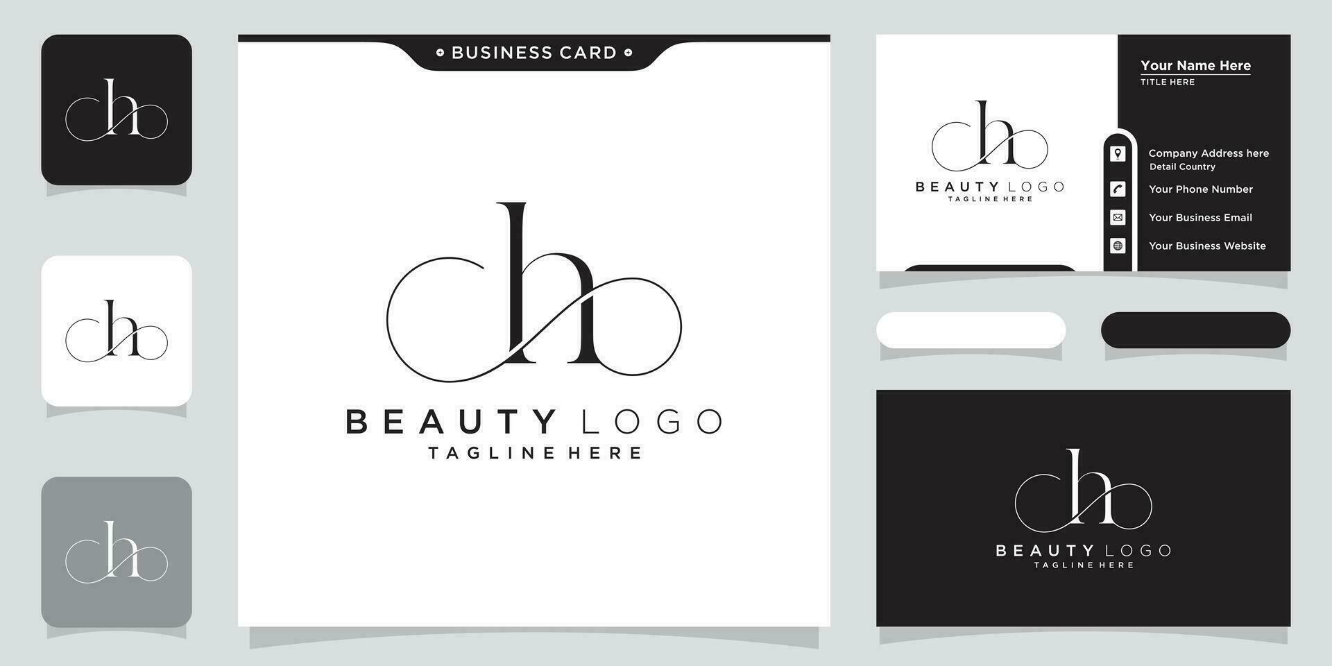 eerste brief h luxe logo ontwerp vector