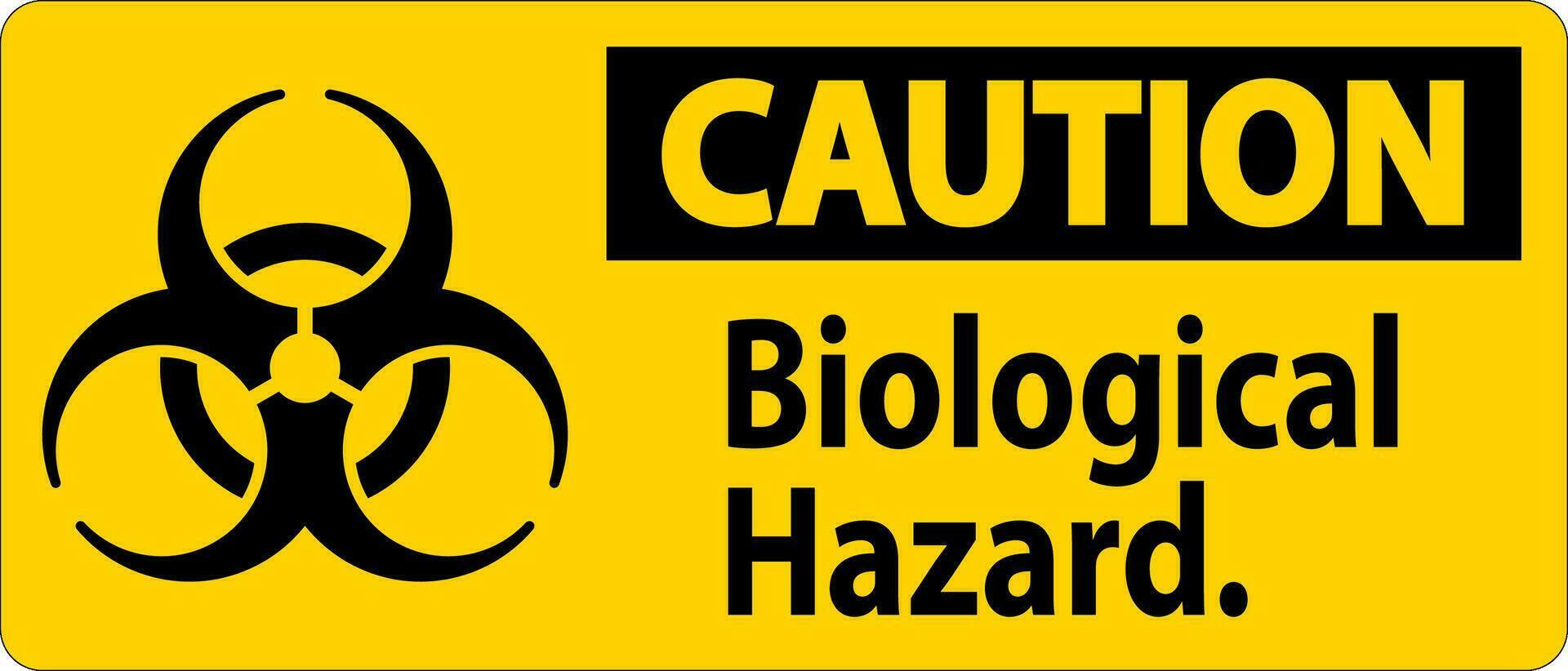 voorzichtigheid etiket biologisch risico Aan wit achtergrond vector